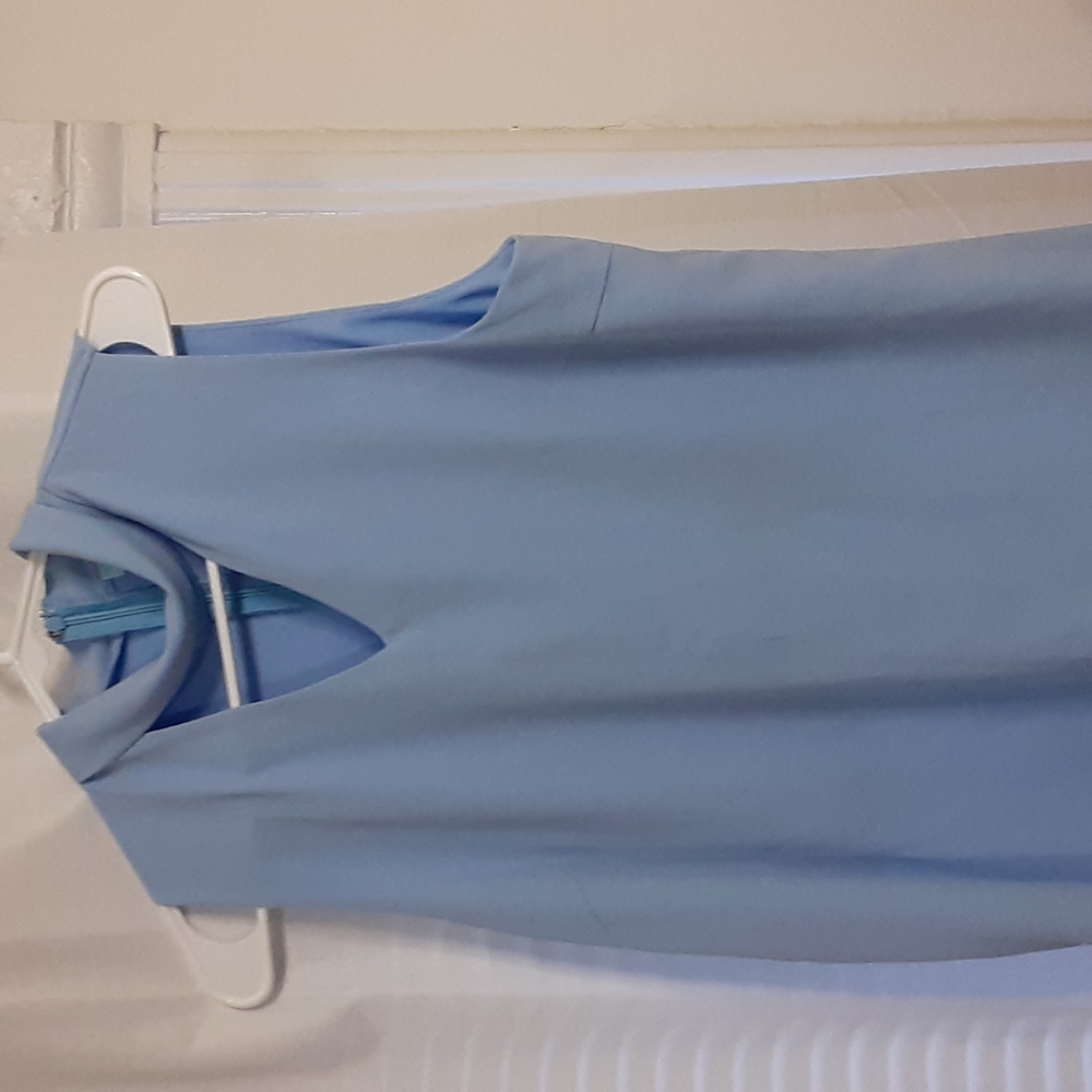 She + Sky silk blend top with keyhole neckline